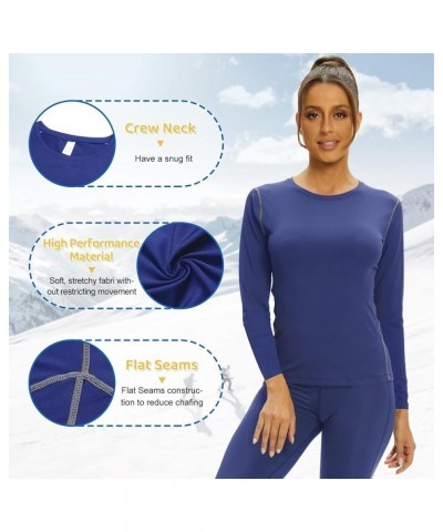 Turtleneck Base Layer for Skiing Hiking Women Cold Weather Fleece Thermal Shirt for Workout Running High Wicking 019-navy $10...