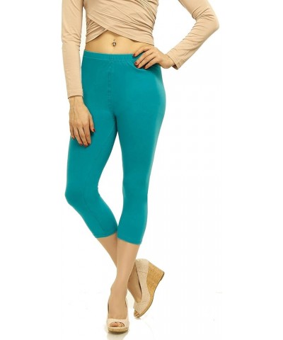 | Extra Soft Capri Leggings with Design | Variety of Prints | One Size Teal $6.15 Leggings