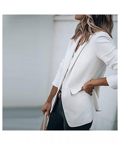 Womens Fall Cardigan 2023 Casual Solid Color Long Sleeve Loose Blouses Relaxed Fit Buttons Tunic Tops 01-white $11.44 Sweaters