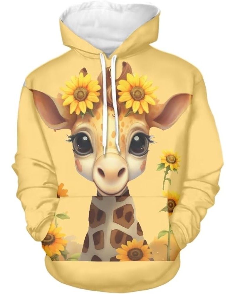 Long Sleeve Hooded Pullover Size XS-6XL Hoodies Drawstring Hoodie Giraffe Sunflower $18.00 Hoodies & Sweatshirts