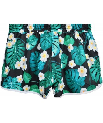 Women Summer Floral Beach Boardshorts with Pockets Swim Trunks Tropical Green Leaf $14.00 Swimsuits