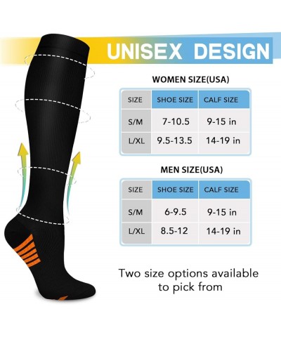 6 Pairs Compression Socks for Women & Men Circulation - Best Support for Nurses,Running,Athletic,Sports A04-multicoloured30- ...