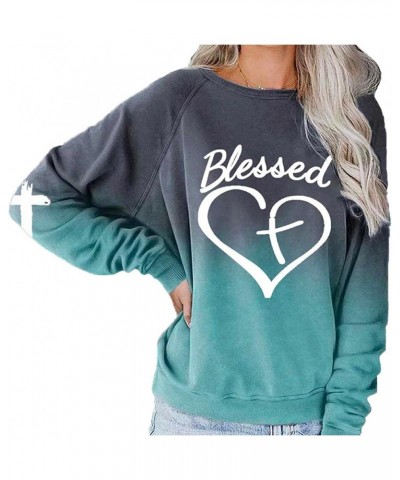 Jesus Has My Back Sweatshirt Women, Blessed Cross Heart Gradient Sweatshirt, Blessed Jesus Has My Back Sweatshirt for Women G...