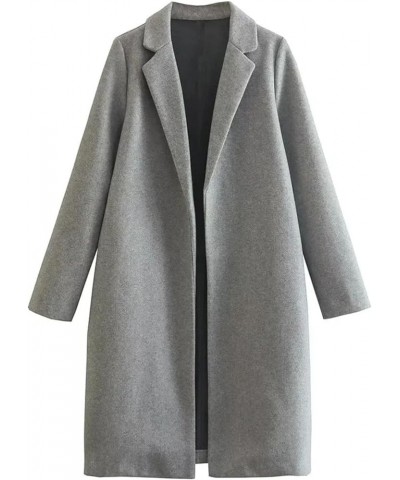 Wool Blend Winter Dress Pea Coats for Women Notch Lapel Mid Long Pea Trench Coat Jackets Overcoat Warm Winter Jackets Grey $1...