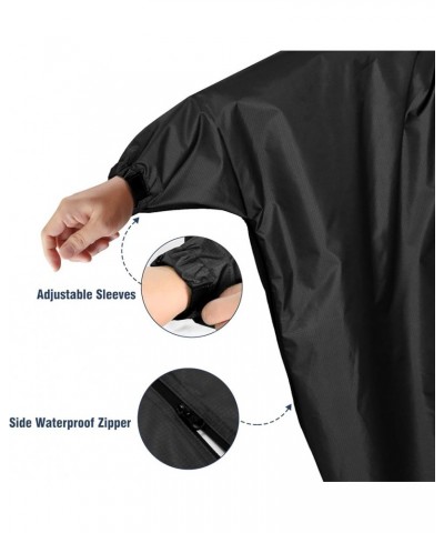 Waterproof Rain Poncho Lightweight Reusable Hiking Hooded Coat Jacket for Outdoor Activities Z-black(with Zipper) $9.66 Coats