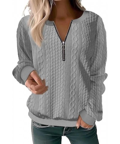 Pullover Sweatshirt for Womens,Womens Oversized Half Zip Pullover Long Sleeve Sweatshirt Quarter Zip Trendy Hoodie A-grey $11...