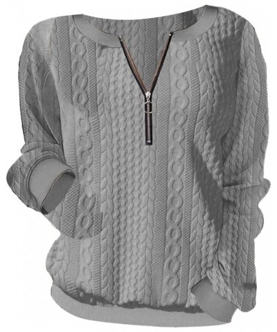 Pullover Sweatshirt for Womens,Womens Oversized Half Zip Pullover Long Sleeve Sweatshirt Quarter Zip Trendy Hoodie A-grey $11...