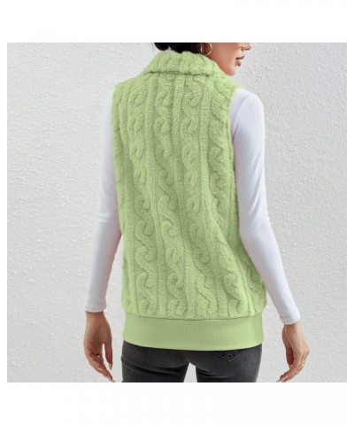 Womens Zip up Jacket Sherpa Sleeveless Solid Fall Winter Vest Warm Casual Fuzzy Coats Basic Trendy Sweater Jackets 02-green $...