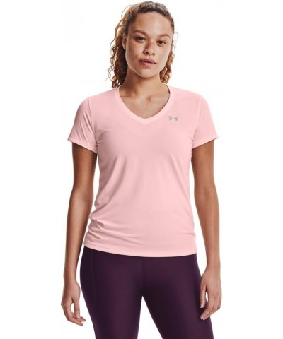 Women's Bubble Tech Heather Short-Sleeve V-Neck T-Shirt Beta Tint (658)/Metallic Silver Medium $10.80 Activewear