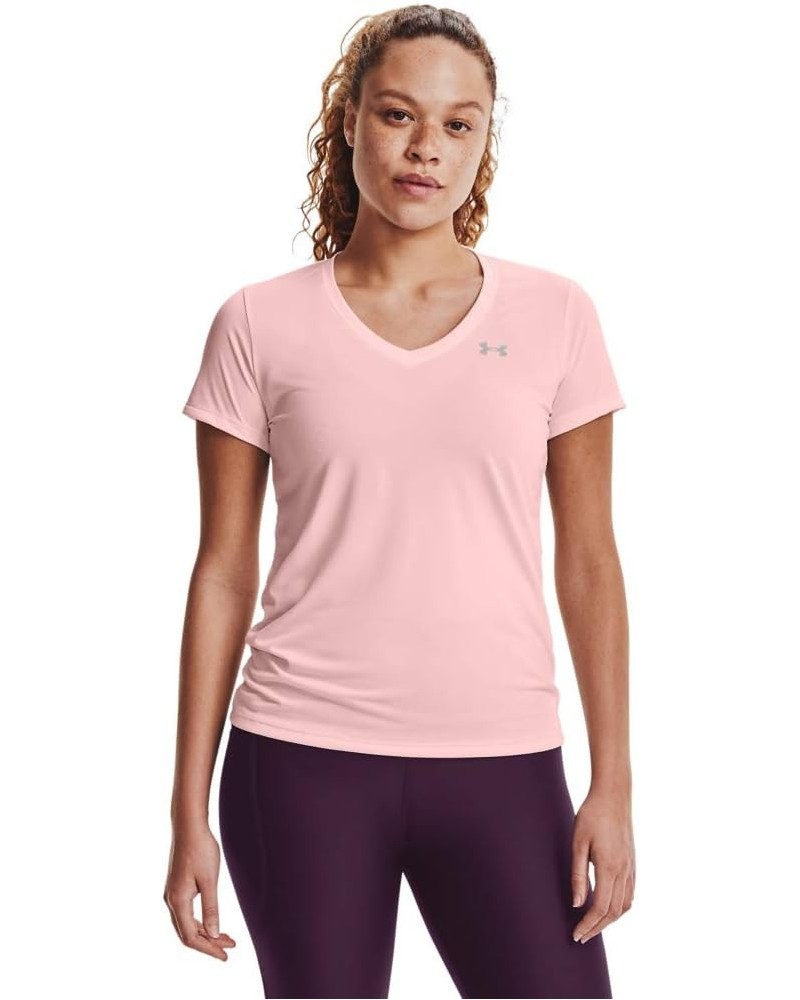 Women's Bubble Tech Heather Short-Sleeve V-Neck T-Shirt Beta Tint (658)/Metallic Silver Medium $10.80 Activewear