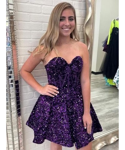 Sequin Short Homecoming Dresses for Teens Sparkly A Line Prom Dress Tight Cocktail Dresses Evening Gown with Pocket Orange $2...