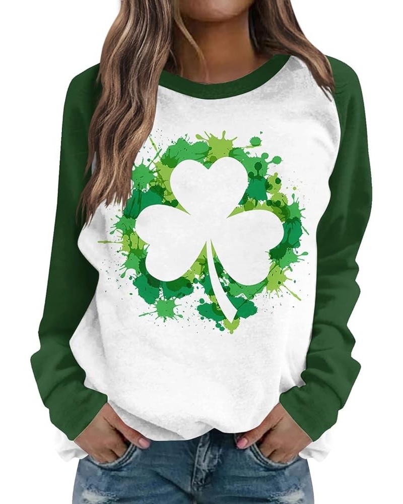 St Patricks Day Women Shirts Trendy for Leggings Spring Long Sleeve Tops Crewneck Blouses Slim Fit Cute Sweatshirts Aw561-whi...