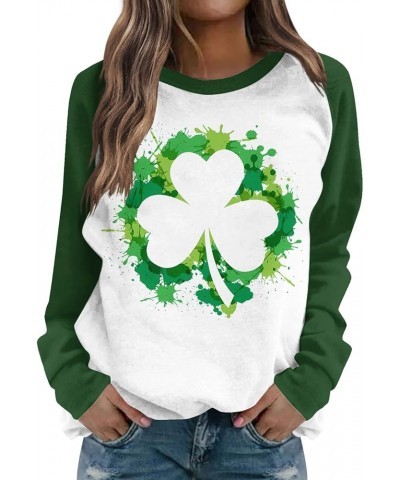 St Patricks Day Women Shirts Trendy for Leggings Spring Long Sleeve Tops Crewneck Blouses Slim Fit Cute Sweatshirts Aw561-whi...