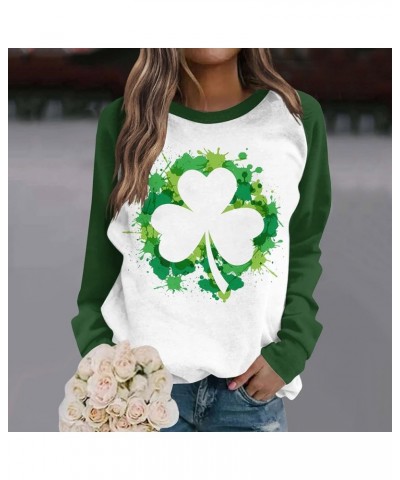 St Patricks Day Women Shirts Trendy for Leggings Spring Long Sleeve Tops Crewneck Blouses Slim Fit Cute Sweatshirts Aw561-whi...