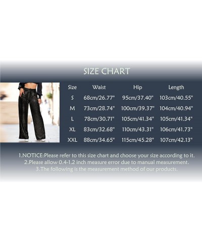 Sequin Pants Women,Women's Sparkle Sequin Wide Leg Pants Loose High Waist Shiny Party Clubwear Bling Glitter Trousers Z31-bla...