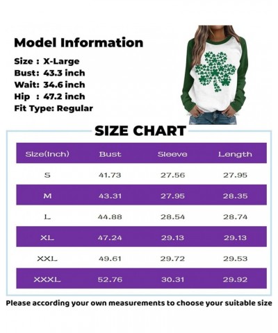 St Patricks Day Women Shirts Trendy for Leggings Spring Long Sleeve Tops Crewneck Blouses Slim Fit Cute Sweatshirts Aw561-whi...