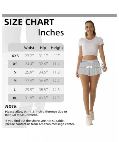 Flowy Athletic Shorts for Women Running Tennis Butterfly Shorts Girls 2-in-1 Double Layer Quick-Drying Comfy Shorts Light Gra...