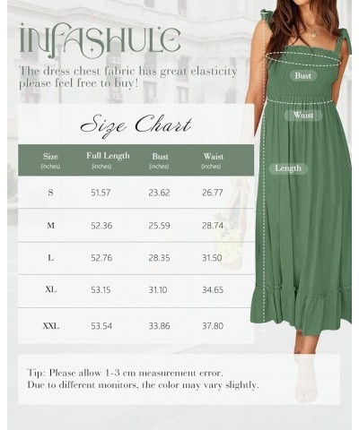 Summer Dresses 2023 Boho Maxi Ruffle Dresses Smocked Dress for Women 018-green $20.39 Dresses