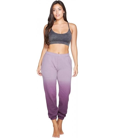 Active Women's Aubrey Comfy Fleece Jogger Pant with Pockets Black Cherry Ombre $10.25 Activewear