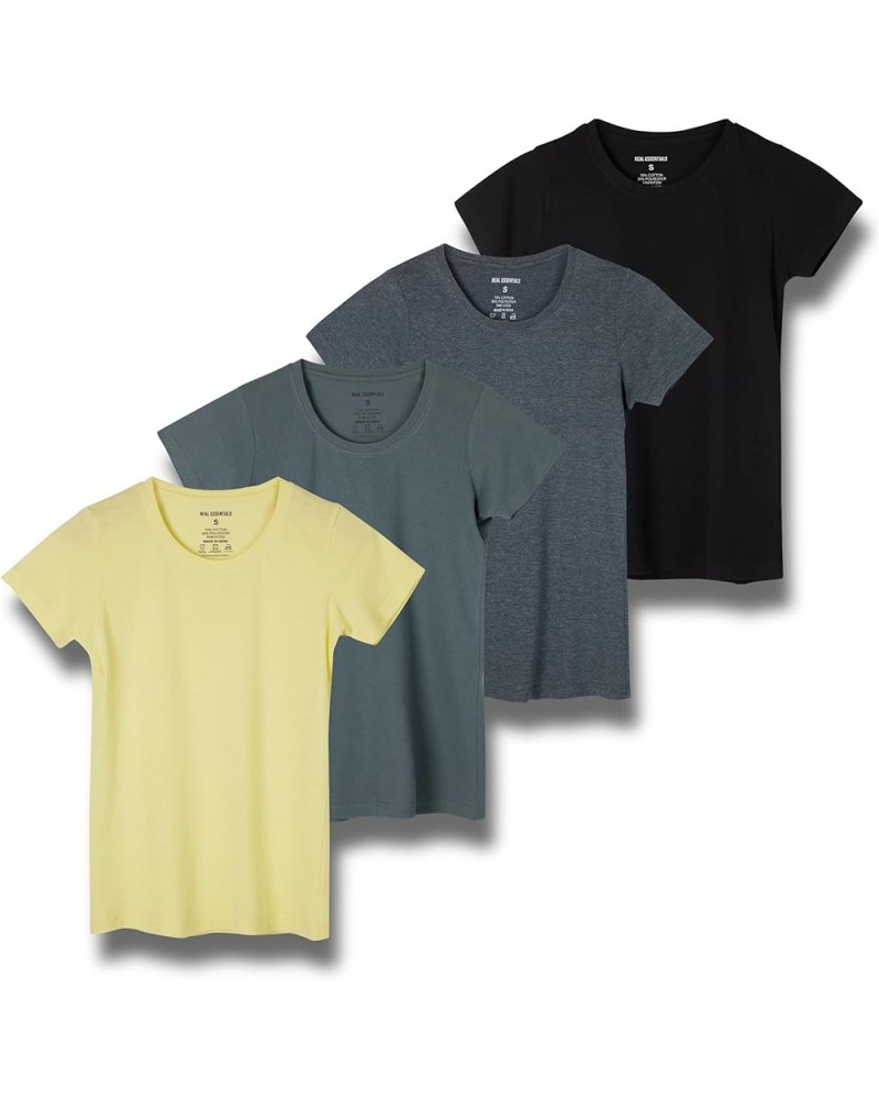 4 Pack: Women's Classic-Fit Cotton Short-Sleeve Scoop Crew Neck T-Shirt (Available in Plus Size) Regular Size Set 1 $17.15 T-...