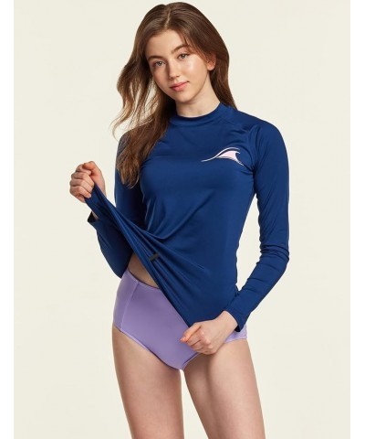 Women's UPF 50+ Rash Guard Long Sleeve, UV/Sun Protection Swim Shirts, Water Beach Surf Swim Top Small Wave Navy $16.46 Swims...