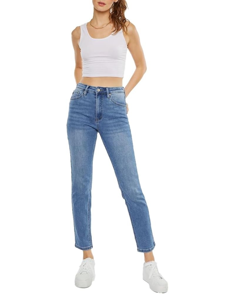 Kancan - Adaline High Rise Slim Straight Jeans - kc11252 Lightblue $35.86 Jeans