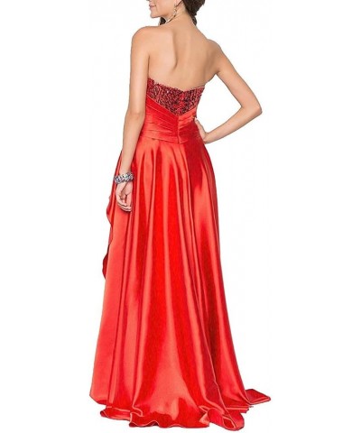 Strapless Sequin High Low Evening Party Prom Gown Bridesmaid Dresses Silver $31.78 Dresses