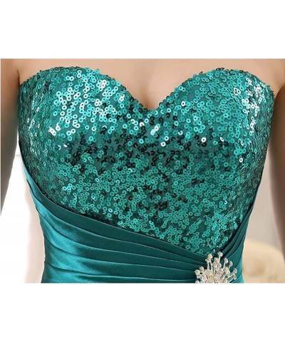 Strapless Sequin High Low Evening Party Prom Gown Bridesmaid Dresses Silver $31.78 Dresses