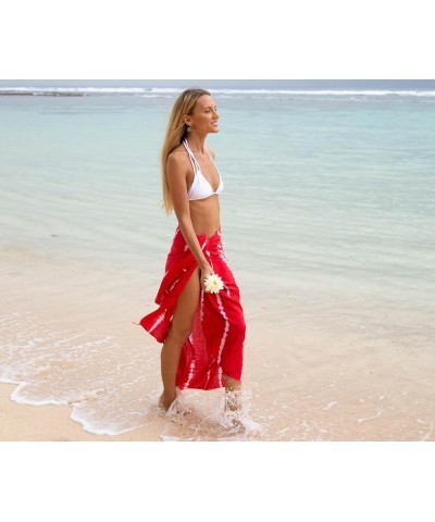 Womens Sarong Pareo Cover Up Bathing Suit Women Beach Wrap Long Pool Resort Skirt Orange/White $11.16 Swimsuits