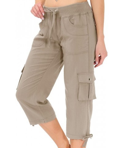 Womens Capris with Pockets Loose Fit Casual Capri Pants Dressy Lightweight Ladies Baggy Cargo Pants for Hiking Khaki $24.50 P...