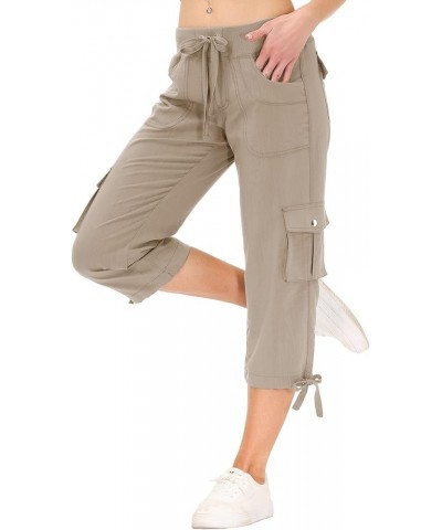 Womens Capris with Pockets Loose Fit Casual Capri Pants Dressy Lightweight Ladies Baggy Cargo Pants for Hiking Khaki $24.50 P...