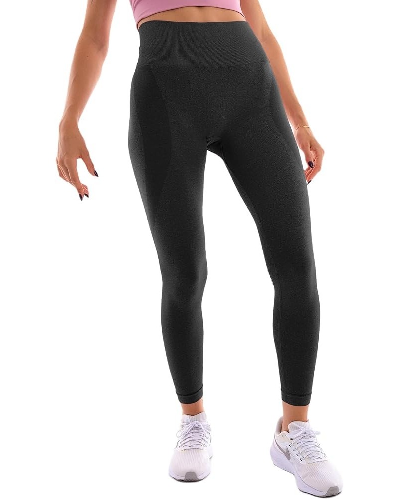 Seamless Leggings for Women High Waist Smile Contour Workout Gym Tummy Control Yoga Pants Black Gray $9.87 Leggings