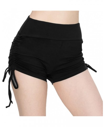 Women's Ribbed Yoga Shorts - Premium Soft High Waist Rib Knit Short Pants Shou128 / Black $11.17 Activewear