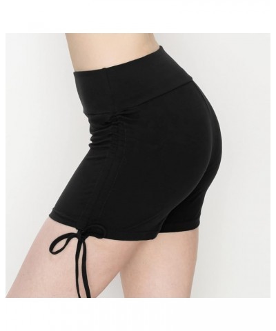 Women's Ribbed Yoga Shorts - Premium Soft High Waist Rib Knit Short Pants Shou128 / Black $11.17 Activewear