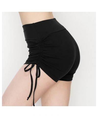 Women's Ribbed Yoga Shorts - Premium Soft High Waist Rib Knit Short Pants Shou128 / Black $11.17 Activewear