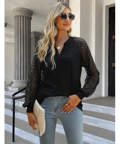 Womens Tops Business Casual Clothes Fall Tops Dressy Blouses Fall Fashion 2023 Black $12.10 Blouses