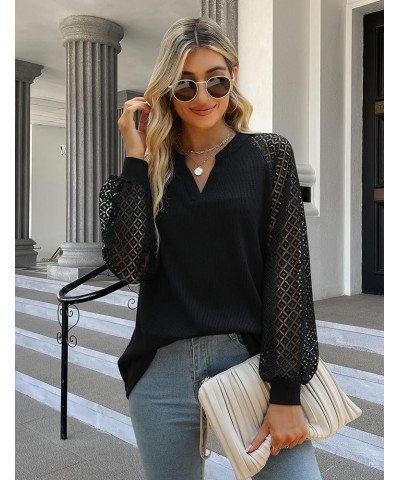 Womens Tops Business Casual Clothes Fall Tops Dressy Blouses Fall Fashion 2023 Black $12.10 Blouses