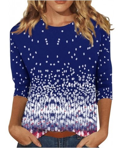 Women's Woman Blouses and Tops Cute Print Graphic Tees Blouses Casual Plus Size Basic Tops Pullover Tops 3-dark Blue $10.14 T...