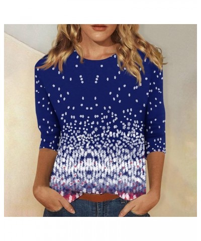 Women's Woman Blouses and Tops Cute Print Graphic Tees Blouses Casual Plus Size Basic Tops Pullover Tops 3-dark Blue $10.14 T...