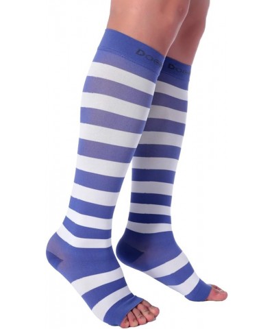 Open Toe Compression Socks for Women and Men 15-20mmHg, Shin Splints, Varicose Veins and Calf Injury Recovery Purple-white $1...