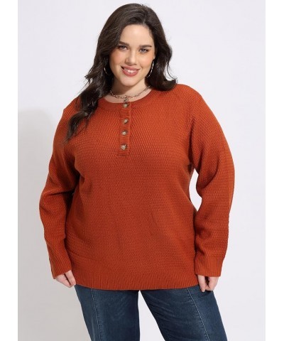 Plus Size Sweaters Women's Long Sleeve Pullover Sweater Crewneck Knitted Tops Winter XL-5XL 38-caramel $26.99 Sweaters