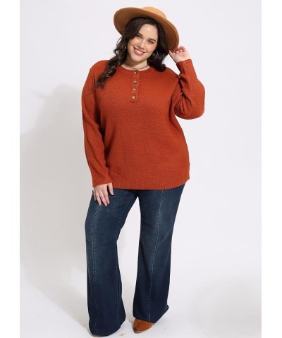 Plus Size Sweaters Women's Long Sleeve Pullover Sweater Crewneck Knitted Tops Winter XL-5XL 38-caramel $26.99 Sweaters