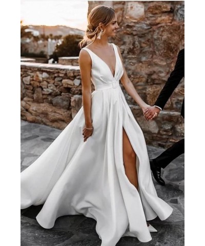 Long Puffy Wedding Dresses for Bride Elegant Bridal Gown with Train Summer Beach Wedding Dress A-white $65.36 Dresses