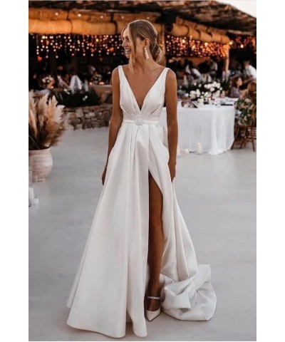 Long Puffy Wedding Dresses for Bride Elegant Bridal Gown with Train Summer Beach Wedding Dress A-white $65.36 Dresses