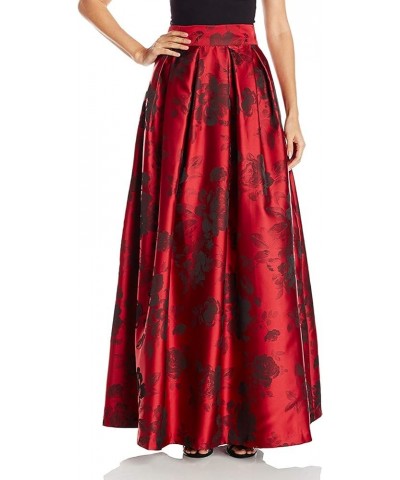 Women's Pleated Ballgown Separate Skirt with Inset Waistband Red/Black $43.27 Skirts