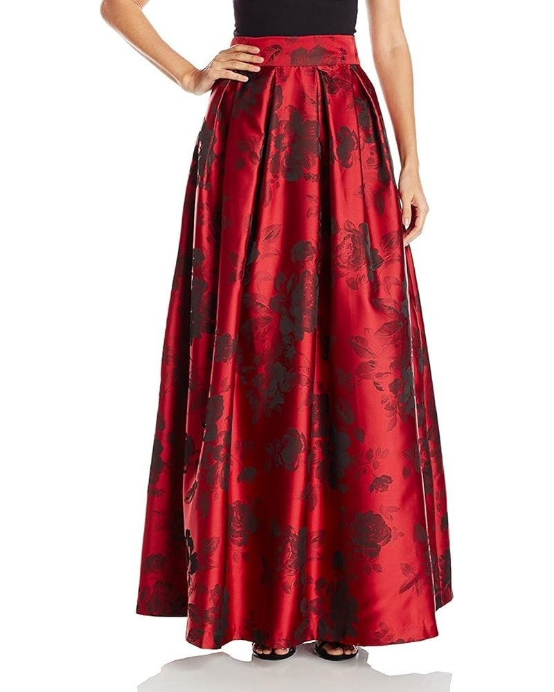 Women's Pleated Ballgown Separate Skirt with Inset Waistband Red/Black $43.27 Skirts