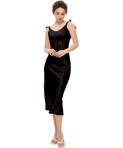 Silk Dress for Women - Elegant and Sexy Formal Dress,Luxury Mulberry Silk Dress Black $46.40 Dresses