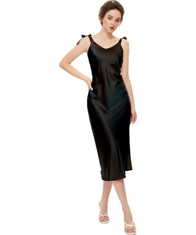 Silk Dress for Women - Elegant and Sexy Formal Dress,Luxury Mulberry Silk Dress Black $46.40 Dresses