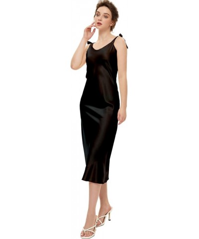 Silk Dress for Women - Elegant and Sexy Formal Dress,Luxury Mulberry Silk Dress Black $46.40 Dresses