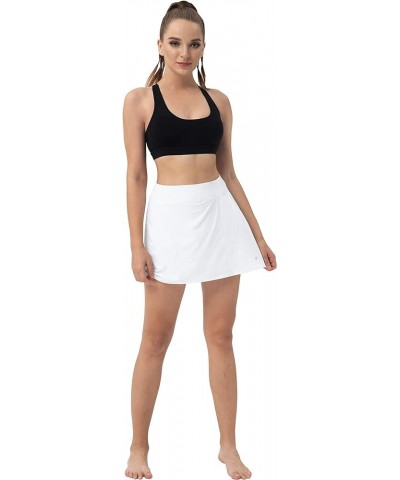 2 Styles 5" XXS-XL Women's UPF 50+ Adjustable Running Skort with Pockets Active Tennis Golf Workout Skirt A-line Skirt White ...